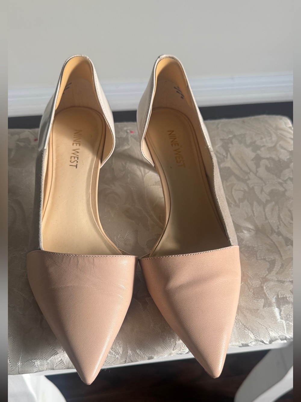 Nine West Blush Pink Pointed D'Orsay Flats